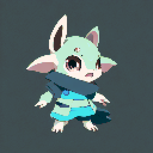 anime-style portrait of Baby Yoda, featuring large, expressive eyes, a soft color palette, and a hint of magical energy emanating from his tiny hands.