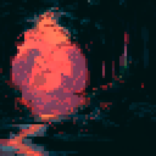 create a pixel picture with dark background, with exploding effect.
