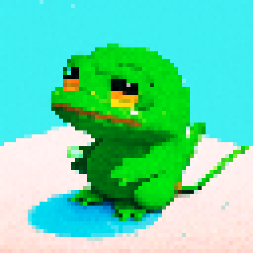 Pixel art Pepe the frog
