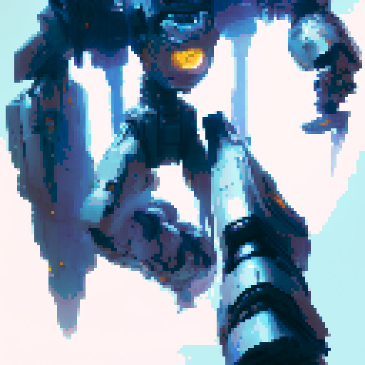 metallic claws gleaming, sparks flying as a transformer robot emerges from the shadows with a futuristic machine in tow, all while a cyborg brandishes a glowing sword in a fantasy RPG world