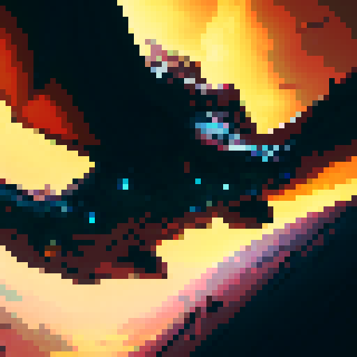 stylized, vibrant, and action-packed.

        Fiery dragon warrior charging towards a looming shadow, with a backdrop of swirling clouds and crackling lightning.