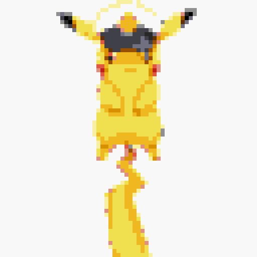 Create an image of Captain Pikachu standing balanced on his tail, showcasing agility. He wears a captain's hat tilted slightly forward over his narrowed eyes. A subtle smirk is on his face. Electric sparks crackle around his cheeks and tail. Focus on his physical details: the hat, the smirk, the tail-standing pose, and the electric sparks.