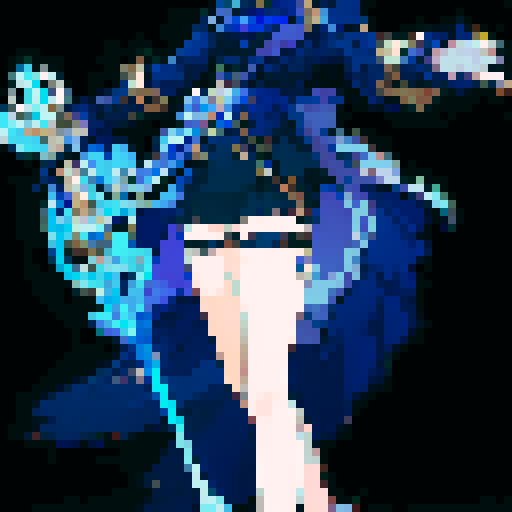 full body, confident girl, holding a gleaming silver sword, black background