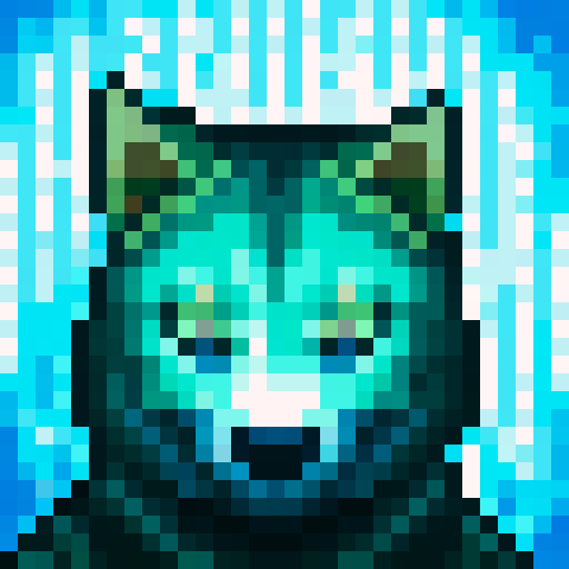 wolf avatar, portrait, glowing eyes