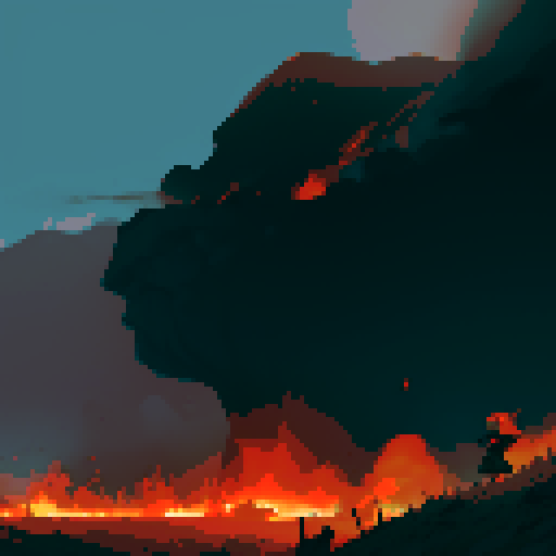 war background, battlefield, warfare, dark, red, orange, black, destroyed town