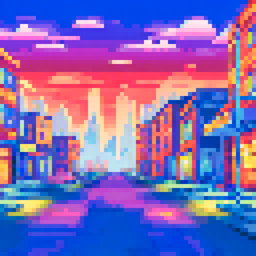 A wide street with a neighborhood and buildings