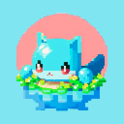 Pokemon style water type starter, no background