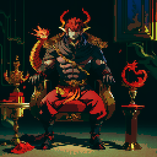 red dragon, pile of gold coins, full-body image of dragon