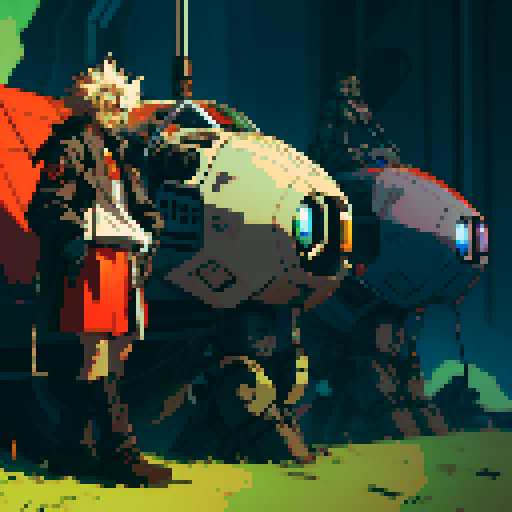 mad scientist with robot