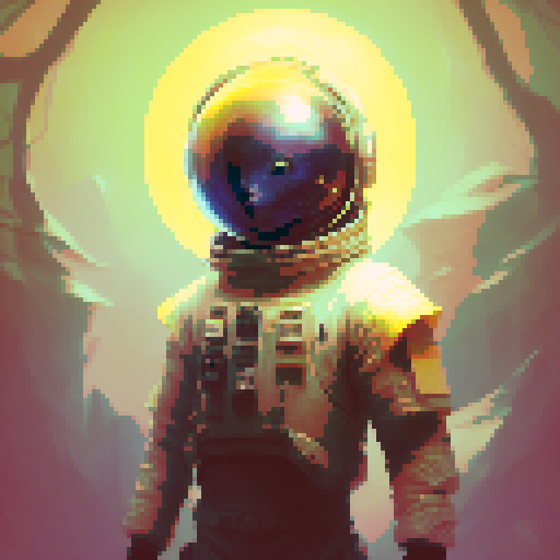 a kid with open arms, and a headpiece that resembles the sun, and a detail in his clothes on the chest area that resembles the moon. the background looks like outerspace. 
