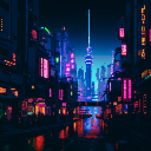 Cyberpunk city at night, cinematic 