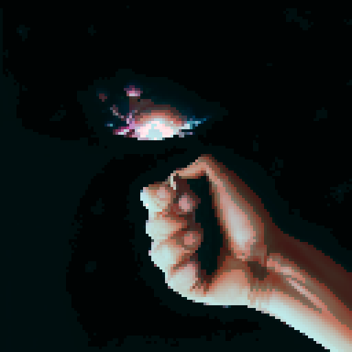 Hand holding lighter, spark, light