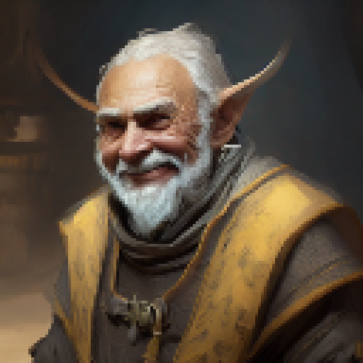 Old Medieval Man with Cheeky Grin