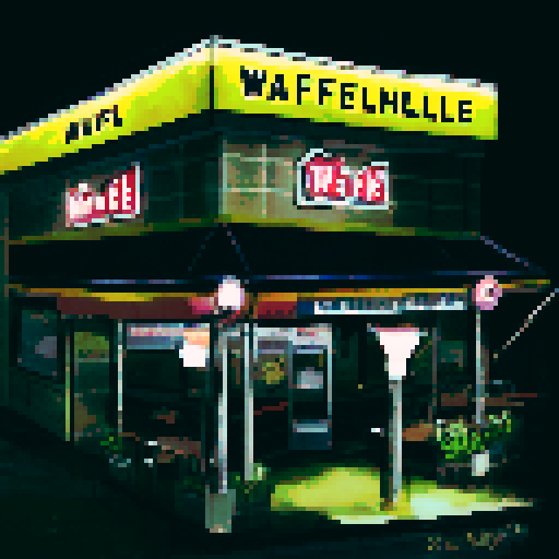Waffle House on a black background