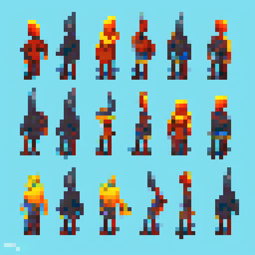 please give me some base templates for a side-scroller, a hack-and-slash game I can use to make my own characters. Give them reasonable proportions and give one female and one male.