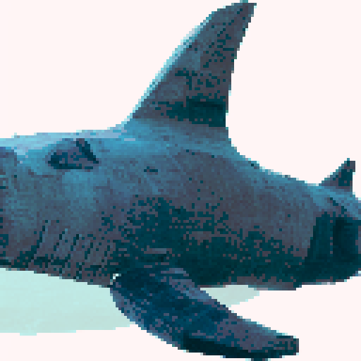 blahaj in pixel art