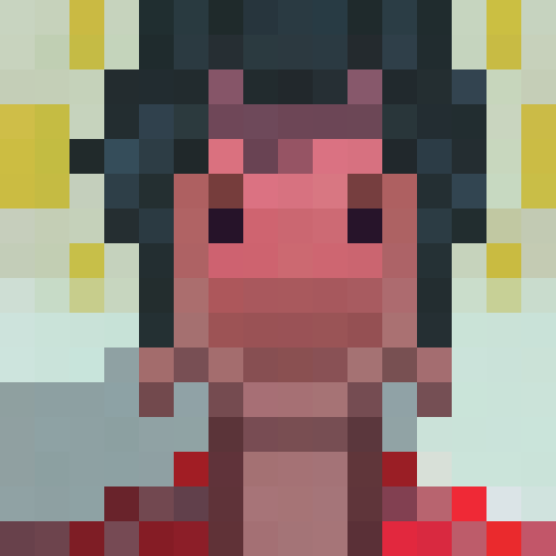 Pixel art portrait of a funny man with a close-up view, keeping the game icon style in mind.