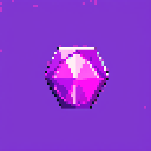 Glowing purple gem core. on a solid color background so I can easily remove the background