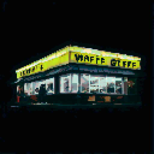 Waffle House on a black background