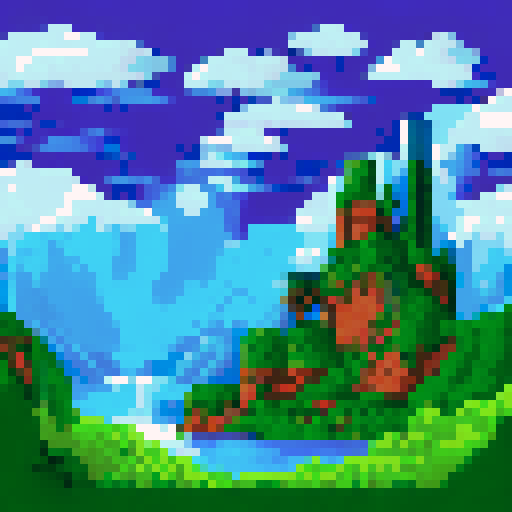 Pixelated youtube icon with a white down arrow next to it