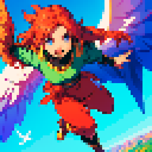 Sky warrior with bright wings