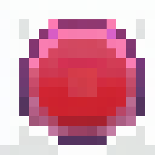 Opal, iridescent mix of blues, greens, pinks, and purples, rounded shape with a gradient play-of-color effect, minimal faceting, visually dynamic and unique, 16x16 resolution pixel art, close up, portrait