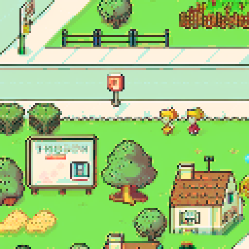 Urban town, vibrant colors