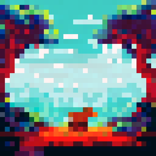 a cute jaguar in the forest. the scenery have on tree in each side and the sky have a bright sun
