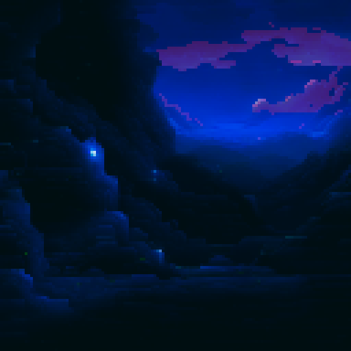 twinkling stars, vibrant colors, sRGB, pixel art, cosmic backdrop, sprawling landscape