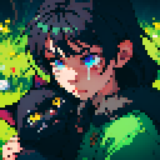 crying cat, pixel art, sRGB, teardrops, expressive eyes, vibrant colors, distressed fur, melancholic expression