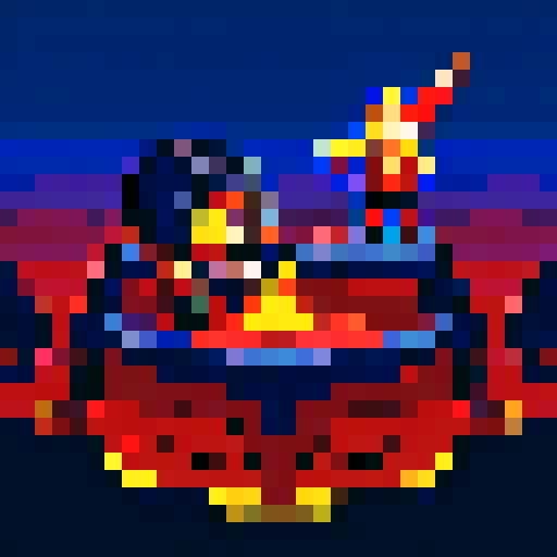 Jedi warrior holding a lightsaber, battling Sith Lord in a fiery lava-filled landscape, with vibrant colors and sharp pixelated details