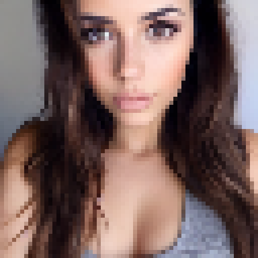 female with brown hair and brown eyes