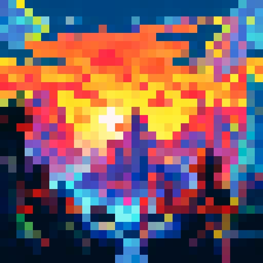 Magical Sanctum, a pixel art game icon capturing a close up, 16x16 portrait of the captivating world of "My Singing Monsters"