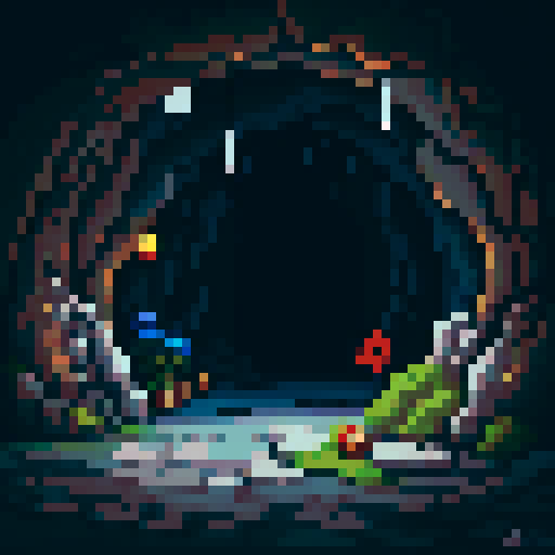 cave with no flowers or anything else. Just a cave entrnace