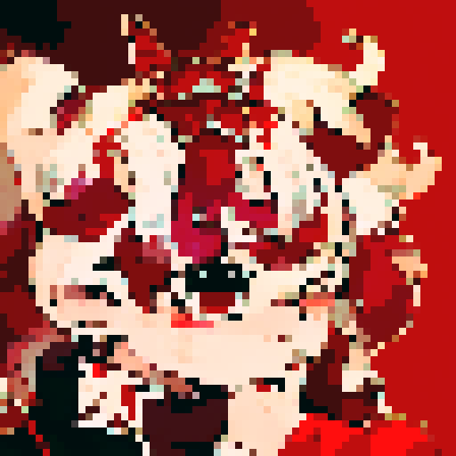 Red dragon full body outfit with green eyes, and gold horns