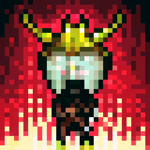 Fierce Viking warrior, fur cloak, horned helmet, standing in front of a roaring fire, with snowflakes falling around him, in NES style graphics