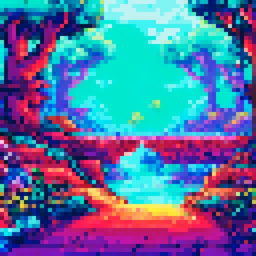 Hedgehog cave in purple, vibrant hues, whimsical, sRGB, pixel art, detailed textures, lush foliage, mystical lighting, enchanting atmosphere, immersive background, towering stalagmites, cascading waterfalls, hidden pathways, breathtaking landscape