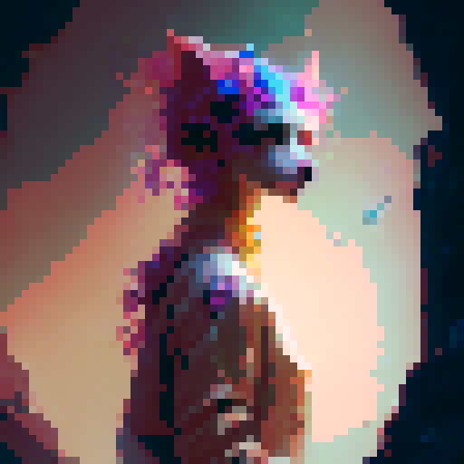 Vibrant, whimsical, and abstract. Fuchsia petals unfurl, revealing a kaleidoscope of colors and patterns, while a flurry of iridescent butterflies dance in the air above.