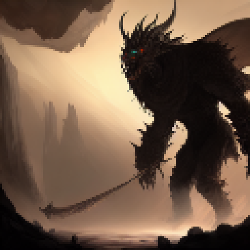 Dark souls monster boss with transparent background