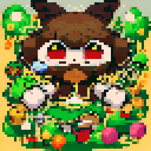 Air Island, a pixel art game icon capturing a close up, 16x16 portrait of the captivating world of "My Singing Monsters"