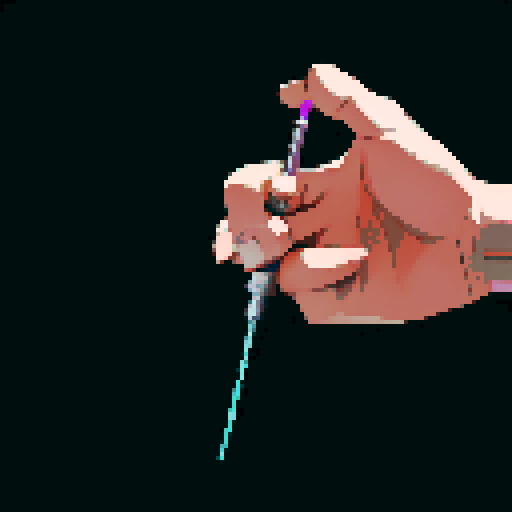 Hand holding syringe, medical, injection