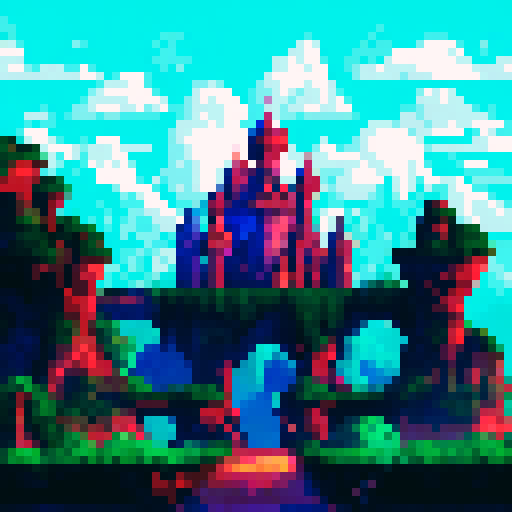  a dungeon with travelers going near a dragon
