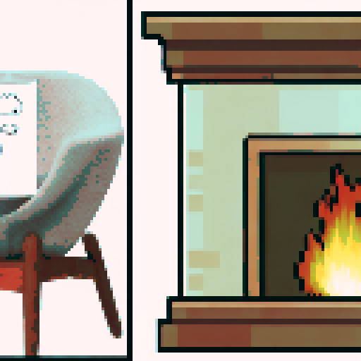 In the cozy ambiance of a dimly lit room, a small, jovial frog perches comfortably upon a plush couch chair, its diminutive size emphasized by the vastness of the furniture. The flickering flames of a nearby fireplace cast a warm glow, enveloping the space in a soft, golden light, creating an atmosphere of comfort and relaxation. With a mug clasped delicately between its tiny webbed fingers, the contented frog takes a sip of steaming coffee, its expression reflecting pure bliss.