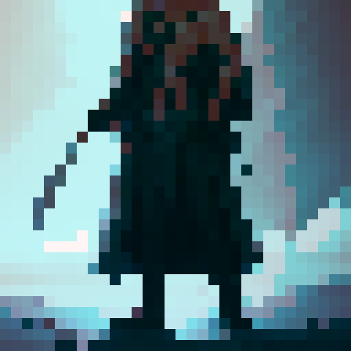 wizard with point hat, sword and staff, long robes, think gandalf.