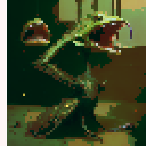 Vicious Venus fly trap poised to attack