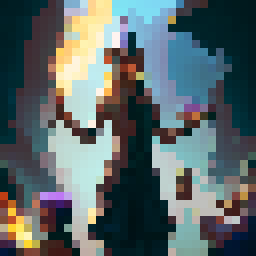 A group of adventures gather around a campfire telling stories to eachother. The male warrior is leaning forward, on hand resting in his lap, the other raised up in a jovial manner as he regales the tales of his travels. The female wizard, whom is rather voluptuous, keeps to herself as she reads her book of spells in one of her hands, the other playing with a little flame wick. The wizards legs are crossed  under her long violet dress, her big rimmed hat resting stop of her head.