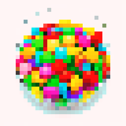 rainbow candy mix in different shapes in a glass bowl, white background