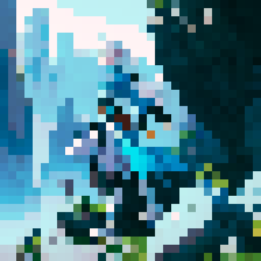 Aleya is a young adventurous girl with white hair, pale skin, tall boots and a blue tunic. She has a rock climbers build.