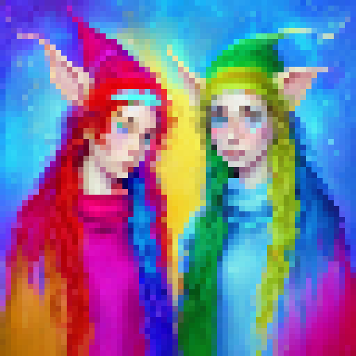 Colorful elves that poses magical powers