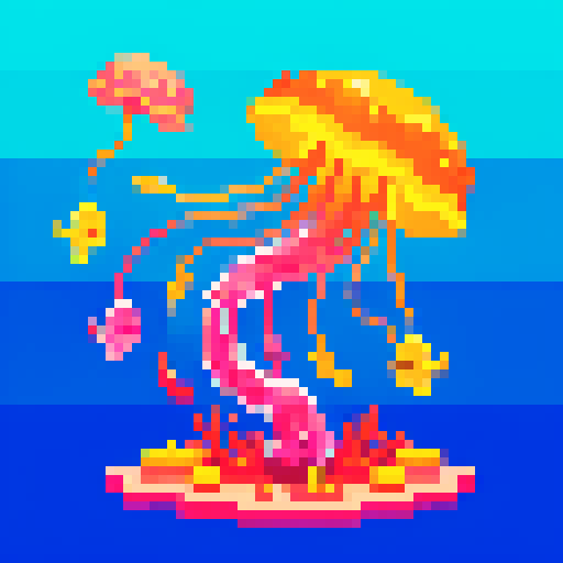 jellyfish and a colorful reef